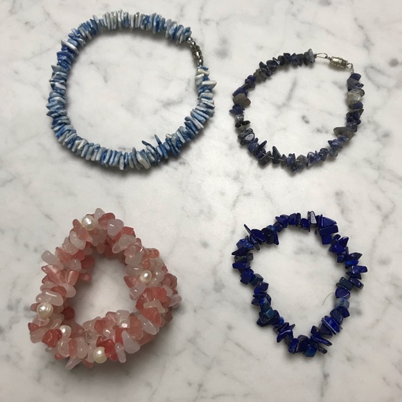 No Brand Jewelry - Stone Crystal Bracelet Ankle Bracelet Bundle